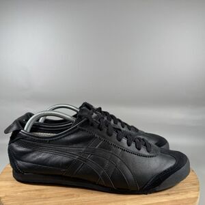 ASICS ONITSUKA TIGER MEXICO 66 Mens Size 10 Black Leather Running Shoes D4J2L